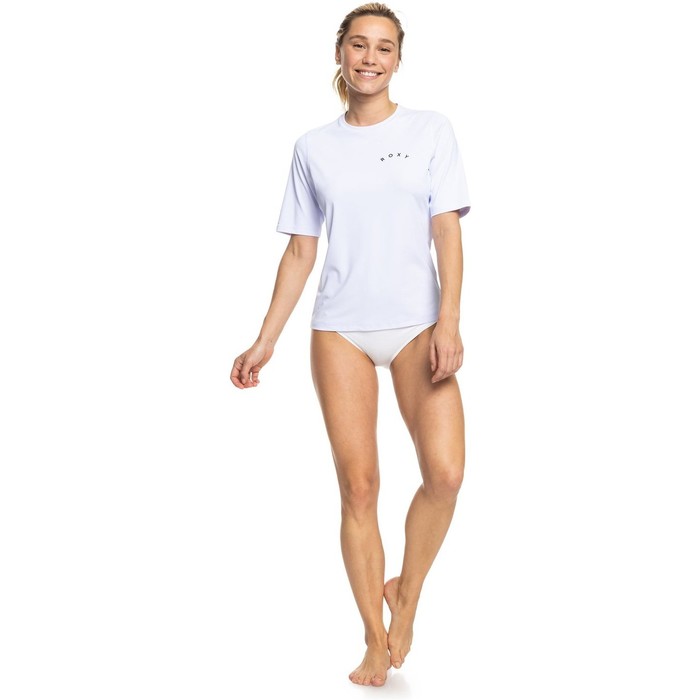 2022 Roxy Womens Enjoy Waves Short Sleeve Rash Vest ERJWR03549 - Bright White